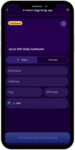 Complete signup
