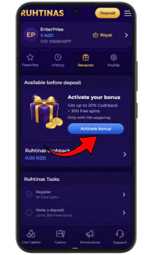 Bonus Activation Regal Rush